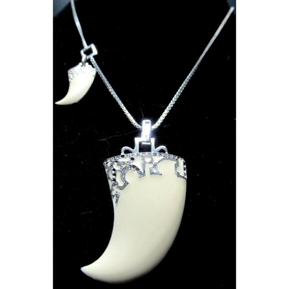 CHRISTIAN DIOR By GALLIANO 2003 Enamel Crystal Double Claw Necklace - Picture 1 of 4